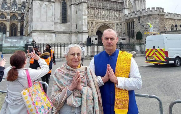 Coronation Bhaktivedanta Manor representatives at Coronation ceremony of King Charles III