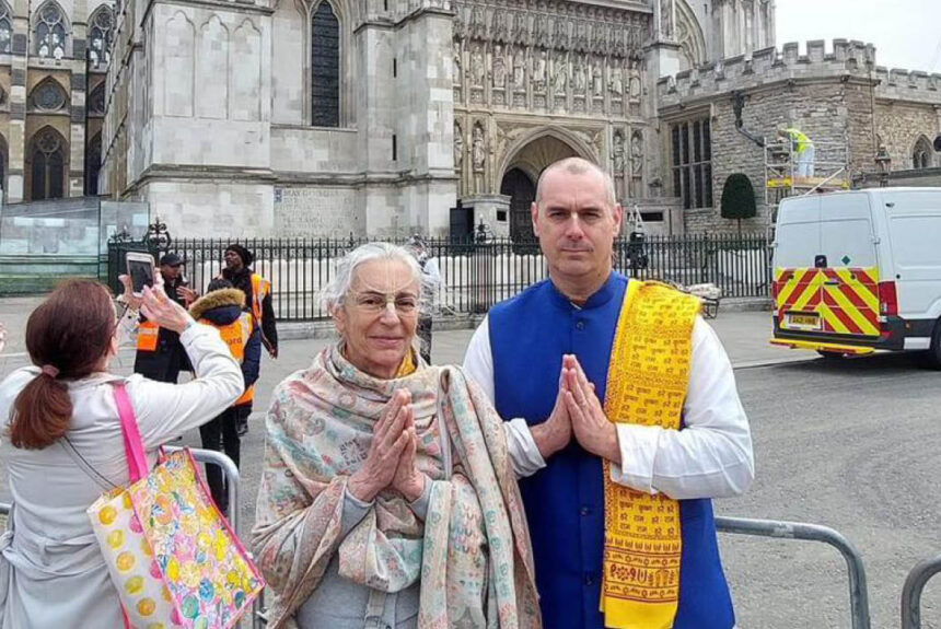 Coronation Bhaktivedanta Manor representatives at Coronation ceremony of King Charles III