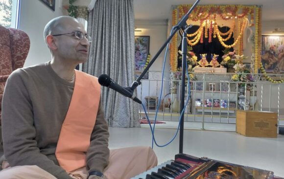 Navadvip in temple room Navadvip Chandra das- President of ISKCON South London